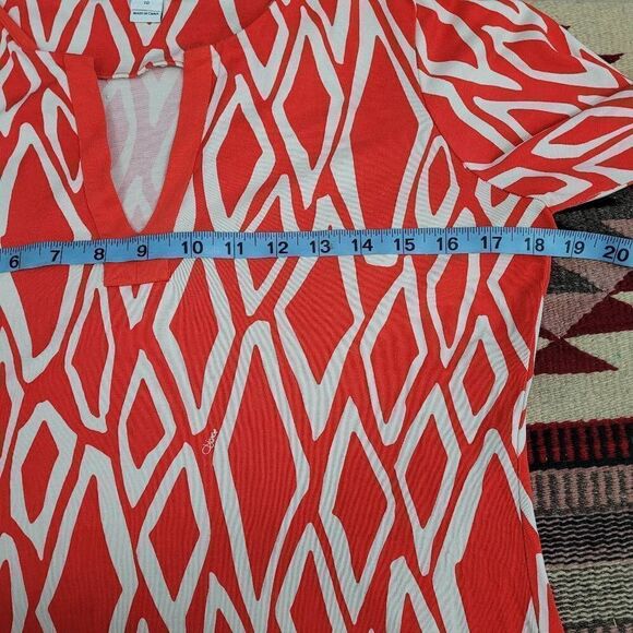 Diane Von Furstenberg Reina Ikat Print Silk Long Sleeve Tunic Dress Sz 10 Jersey - Picture 8 of 14